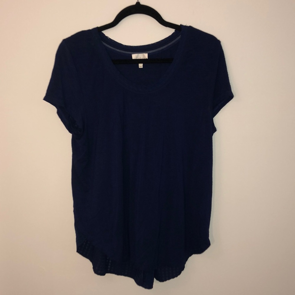 Anthropologie blue top with pleated back